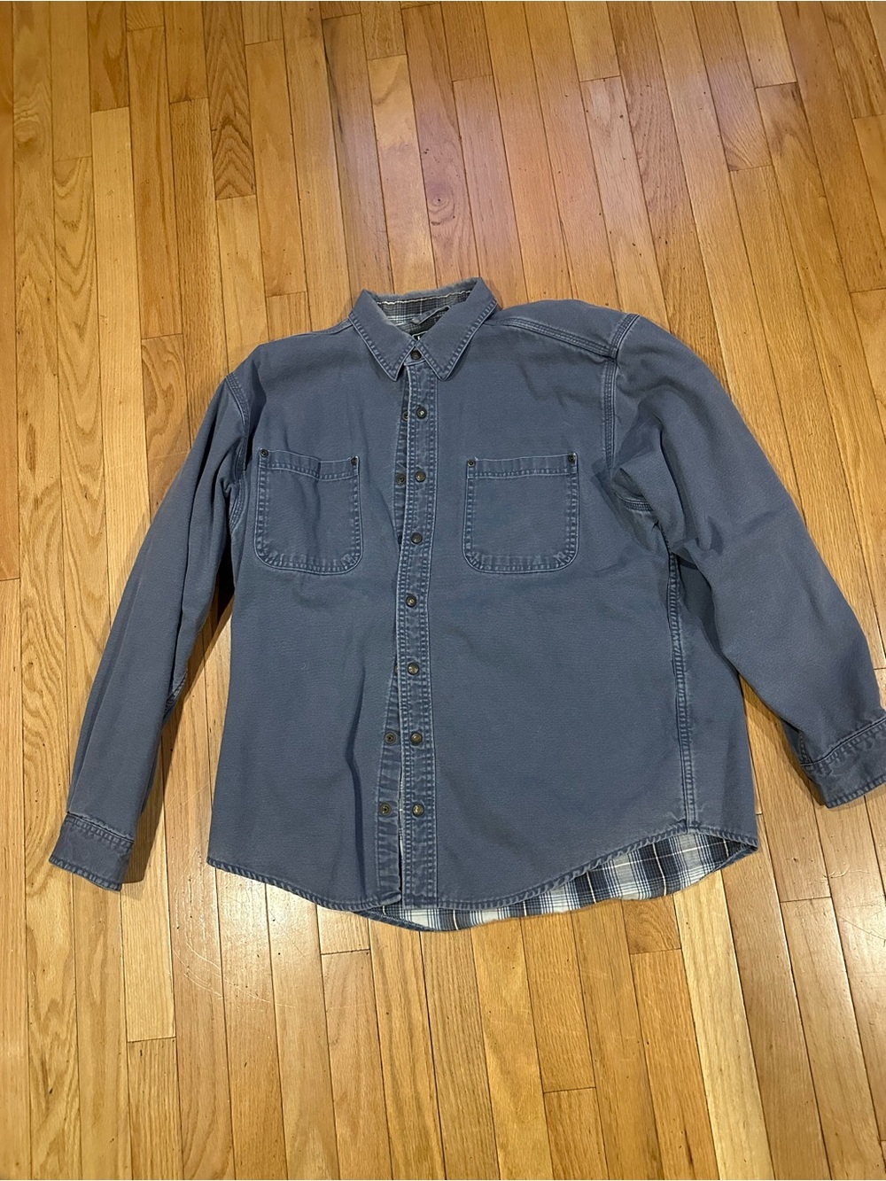 L.L. Bean Slate Blue Casual Button-Down Shirt (very good condition)